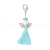 Angel Glass Pearl & MIYUKI Seed Beaded & Polycotton Tassel Pendant Decorations HJEW-MZ00198-3