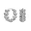 Elegant S925 Sterling Silver Leaf Hoop Earrings SK9972-2-2