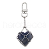 Heart Natural Gemstone Pendant Decorations HJEW-JM01691-02-3