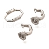 925 Sterling Silver Micro Pave Clear Cubic Zirconia Fold Over Clasps STER-B006-07P-2