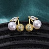 Cherry Brass Micro Pave Cubic Zirconia Stud Earrings EJEW-H158-08B-G-2