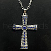 Alloy Rhinestone Cross Pendant Necklaces NX3454-6-1