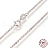 Anti-Tarnish Rhodium Plated 925 Sterling Silver Chain Necklaces STER-L059-12A-3