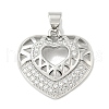 Rack Plating Brass Micro Pave Cubic Zirconia Pendants KK-F869-04P-1