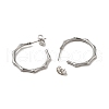 Tarnish Resistant Bamboo Joint Ring 304 Stainless Steel Stud Earrings EJEW-A081-20P-2