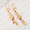 Elegant Brass Star Tassel Hoop Earrings XN7680-1-2