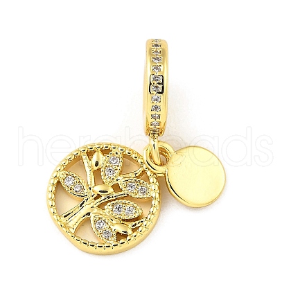 Rack Plating Brass Micro Pave Cubic Zirconia Pendant KK-H456-12G-1