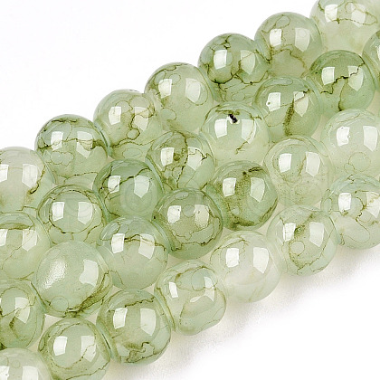 Baking Painted Glass Bead Strands DGLA-N004-6mm-01-1