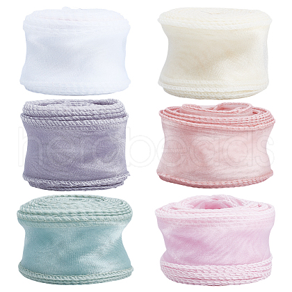 WADORN 6 Rolls 6 Colors Fishtail Yarn Iridescent Ribbon for Bowknot Making OCOR-WR0001-57-1