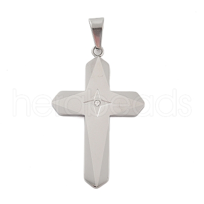 304 Stainless Steel Rhinestone Pendants STAS-G346-47C-P-1