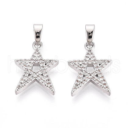 Brass Micro Pave Cubic Zirconia Pendants KK-N257-63P-1