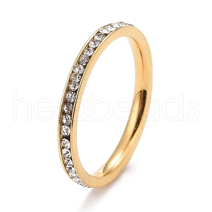 304 Stainless Steel Rhinestone Rings STAS-D178-02G-01-1