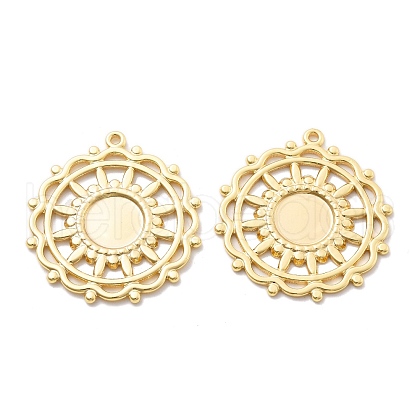 Brass Pendant Cabochon Settings KK-B134-20G-1