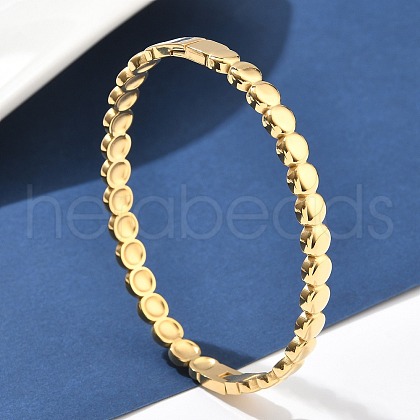 304 Stainless Steel Bangles for Women AJEW-P127-08G-1