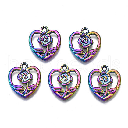 Rack Plating Rainbow Color Alloy Pendants PALLOY-S180-322-1