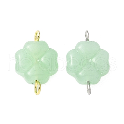 Spray Painted Glass Imitation Jade Connector Charms PALLOY-JF03525-01-1