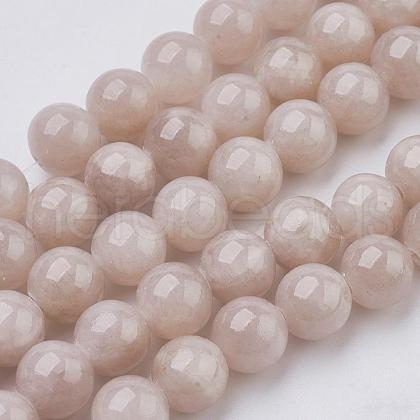 Natural Yellow Jade Beads Strands G-G598-8mm-YXS-06-1