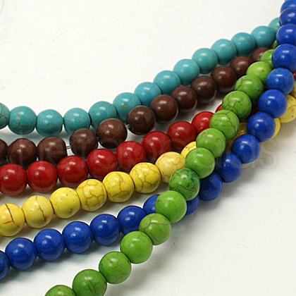 Synthetic Turquoise Beads Strands TURQ-D106-6mm-M-1