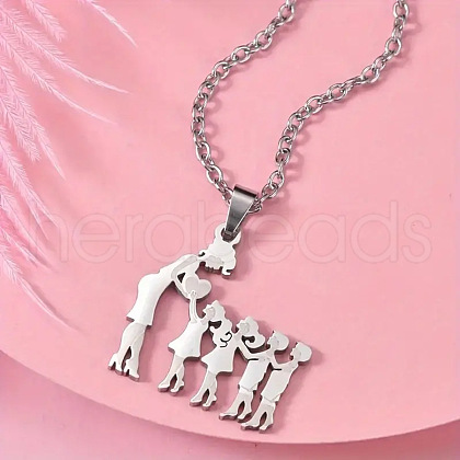 The Family Stainless Steel Pendant Necklaces FS-WG141A3-07-1