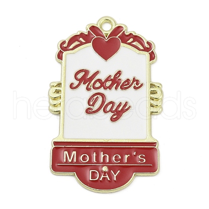 Mother's Day Alloy Enamel Pendants PALLOY-V001-02C-1