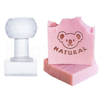 Clear Acrylic Soap Stamps with Big Handles DIY-WH0437-014-1