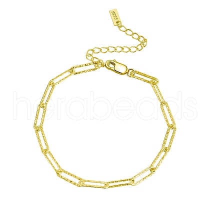 925 Sterling Silver Paperclip Chain Bracelets BJEW-I314-055G-1