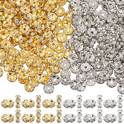 SOFPLATE 400pcs 2 Colors Brass Rhinestone Spacer Beads RB-SP0001-03B-1