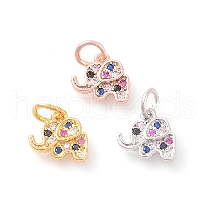 Brass Micro Pave Cubic Zirconia Charms ZIRC-F106-08-1