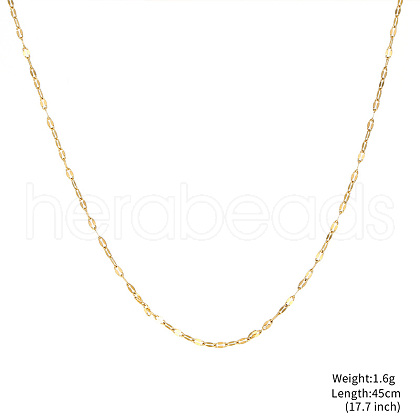 Gold Plated Stainless Steel  Dapped Chain Necklaces BK0244-2-1