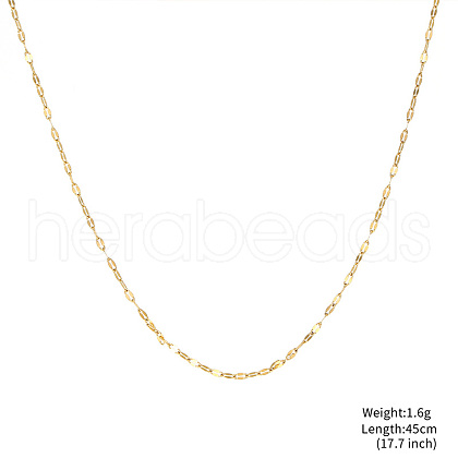 Gold Plated Stainless Steel  Dapped Chain Necklace  BK0244-2-1