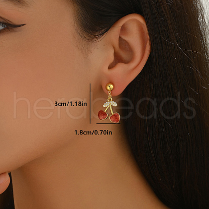 Brass Dangle Stud Earrings JI9518-6-1