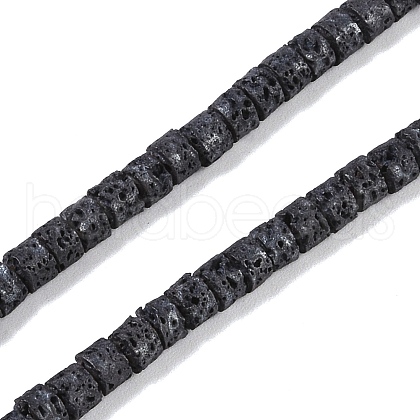 Frosted Natural Lava Rock Beads Strands G-E618-02A-1