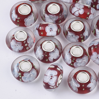 Handmade Lampwork European Beads X-LAMP-S193-004D-1