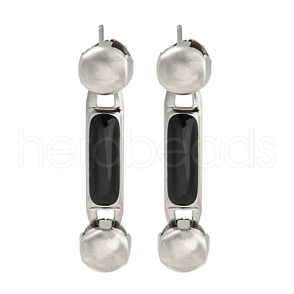 304 Stainless Steel Enamel Stud Earrings EJEW-S229-15P-01-1