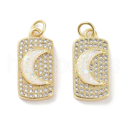 Brass Micro Pave Clear Cubic Zirconia Pendants KK-L213-033G-1