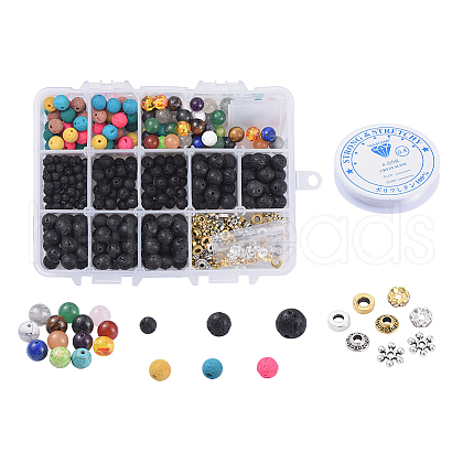 DIY Chakra Stretch Bracelet Making Kits DIY-JP0005-63G-1