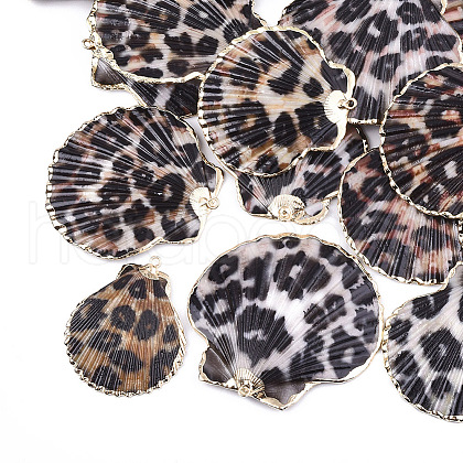 Spray Paint & Electroplate Sea Shell Pendants X-SSHEL-S262-04A-1