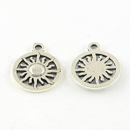 Sun Tibetan Style Alloy Pendants TIBEP-S295-54AS-RS-1