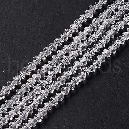 Clear Glass Bicone Beads Strands X-GLAA-S026-2mm-07-1
