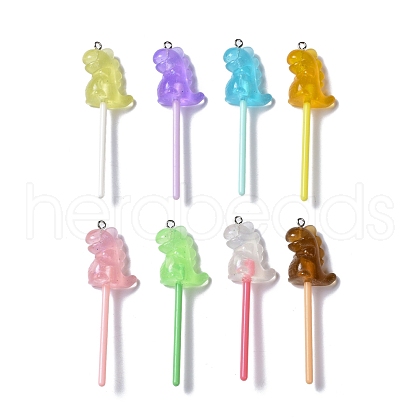Luminous Translucent Resin Big Pendants RESI-D057-15-1