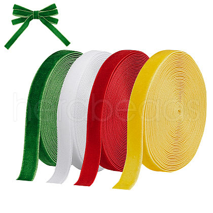   20Yards 4 Colors Single Face Velvet Ribbon SRIB-PH0001-46A-1