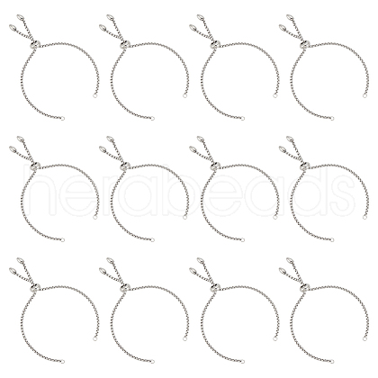 Unicraftale 12Pcs Adjustable 304 Stainless Steel Slider Bracelet Makings MAK-UN0001-21-1
