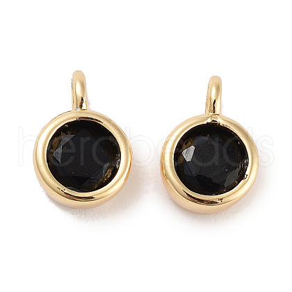 Brass Micro Pave Cubic Zirconia Charms KK-C051-38G-01-1