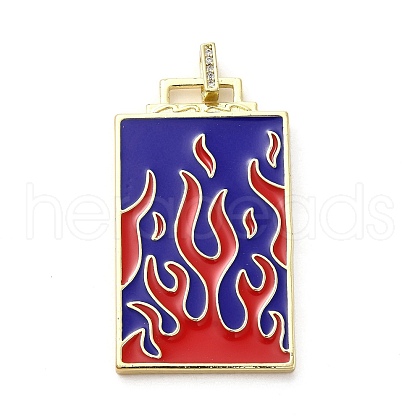 Brass Micro Pave Cubic Zirconia Pendant with Enamel KK-H458-02G-Q02-1