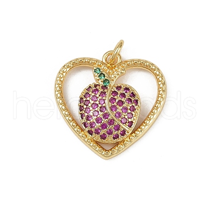 Brass Micro Pave Cubic Zirconia Pendants KK-S528-17G-1
