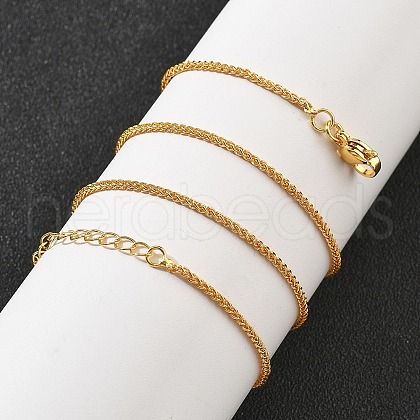 Brass Wheat Chains Necklaces for Women NJEW-D302-24G-1