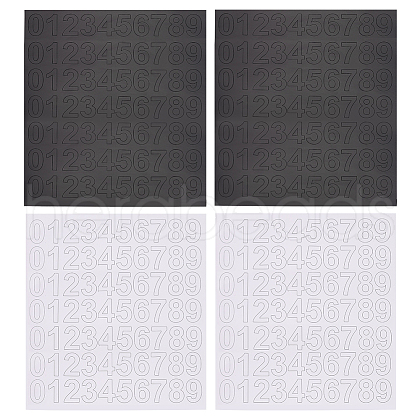 FINGERINSPIRE 4 Sheets 2 Colors PVC Self Adhesive Digital Label Stickers DIY-FG0005-31-1