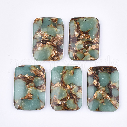 Assembled Natural Bronzite and Synthetic Aqua Terra Jasper Pendants G-S329-050-1