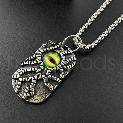 Retro Rock Punk Men's Evil Eye Stainless Steel Pendant Necklaces BI5635-1