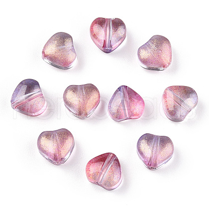 Transparent Spray Painted Glass Beads GLAA-R211-02-B04-1